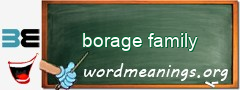WordMeaning blackboard for borage family